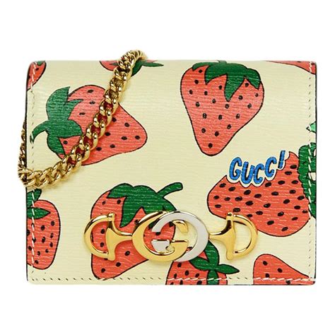 gucci zumi strawberry print card case|Card Holders & Coin Cases for Women .